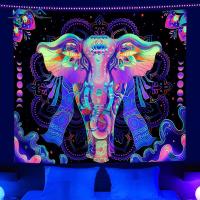ราคา BSIDE แขวนผนัง Aesthetic Tapestry Uv Reactive Fluorescent Elephant Fluorescent Background Wall Cloth For Living Room (16840561113)