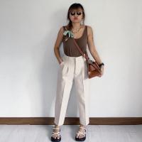 ราคา 7Boyy trousers กางเกง5ส่วนเอวสูง กางเกงทรงบอย กางเกงทำงาน กางเกงขายาวยูนิโคล uniqlo กางเกงห้าส่วนสีพื้นสไตล์เกาหลี (19457194566)