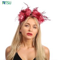 ราคา สายคาดศีรษะลายดอกไม้สีแดงชุดงานปาร์ตี้ Dia De Los Muertos ที่คาดผมวันคริสต์มาสตายสำหรับเครื่องประดับผม (20247030506)