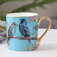 ราคา 380ml Bone China Coffee Mugs an Bird Pattern Light Luxury British Afternoon Tea Flower Tea Cup Couple Mug Ceramic Gift Cup (20420155368)
