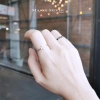 ราคา แหวนเงินแท้925 แหวนกางเขนสี่เหลี่ยม เรียบๆ แฟชั่น สไตล์เกาหลี แหวนเงินแท้100 Major Silver (4824448759)