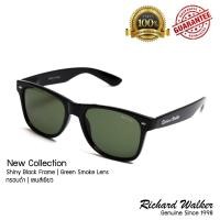 ราคา ลดล้างสต๊อก หมดแล้วหมดเลย แว่นตากันแดด Richard Walker Wayfarer รุ่นยอดนิยม เลนส์กระจก Sunglasses RW1002 9 New Collection 400UV Shiny Black Frame Green Lens กรอบดำ เลนส์กระจกเขียว รับประกัน1ปี (1695110