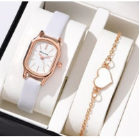 ราคา นาฬิกาข้อมือสตรีแฟชั่นสายเกาหลียอดนิยมนาฬิกาควอตซ์ (20534352190)