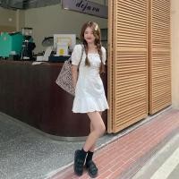 ราคา ชุดเพื่อนเจ้าสาว ชุดงานเลี้ยง ชุดเดรสทรงเอ เดรสคอเหลี่ยม แขนพอง เหนือเข่า สไตล์เกาหลี มีสีชมพู สีขาว ชุดขนาดใหญ่ (19704627007)