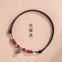 ราคา กำไลข้อเท้าลูกปัดระฆังสายสีแดง ดำสำหรับผู้หญิง (20512376508)