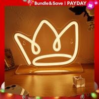 ราคา นีออนป้ายนีออนมงกุฎสัญลักษณ์แสงไฟมงกุฎขึ้น USB ไฟสีขาวอบอุ่นสำหรับห้องนอนเด็กบาร์งานแต่งงานของตกแต่งผนังและตกแต่งโต๊ะ (19335585970)