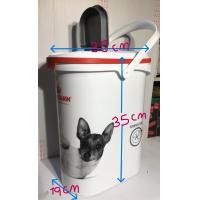 ราคา กล่องใส่อาหารสัตว์เลี้ยง Royal canin ทรงโค้งมนลายสุนัข ผลิตจาก โพรพิลิน บรรจุอาหารได้ 4 กก ขนาด 19x30x35 cm (20875219158)