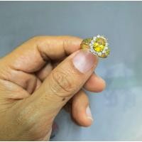 ราคา แหวนพลอยบุษราคัม แหวนพลอยทองเหลือง แหวนพลอยประจำวันสีเหลือง (19578338564)