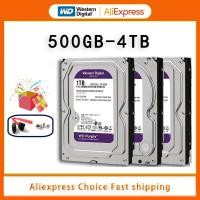 ราคา WD Purple ฮาร์ดดิสก์ไดรฟ์ภายใน1TB 2TB 3TB 4TB 3 5 64M แคช SATA III 6กิกะไบต์ วินาที HDD HD สำหรับกล้องวงจรปิด DVR NVR (21170733911)