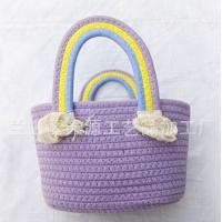 ราคา กระเป๋าสุภาพสตรี Sunflower Cotton Rope กระเป๋าสานฟาง Cloudy น่ารักร้อยกระเป๋าถือสายรุ้งพร้อมกระเช้าของขวัญมือ (20171354265)