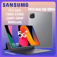 ราคา รับประกัน1ปี ของแท้ แท็บเล็ต Sansumg 19 Pro 12 5 นิ้ว แท็บเล็ตถูกๆ แรม16GB รอม512GB โทรได้ Full HD แทปแล็ตของแท้ Andorid 13 0 4g 5G แท็ปเลตราคาถูก ส่งฟรี รองรับภาษาไทย หน่วยประมวลผล 12 core แท็บเล็ตโ 