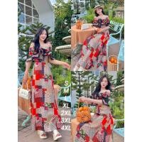 ราคา เพิ่ม1ไซส์ ชุดเดรสวินเทจ ทรงปาดไหล่สีแดง Ananya (20930758355)