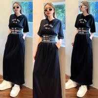 ราคา เซทเสื้อครอปแขนสั้น แต่งฮู้ดดี้ และมาพร้อมกับกระโปรงยาวทรงเอ ชุดเซต ชุดเซ็ท Yunaka (20736323152)