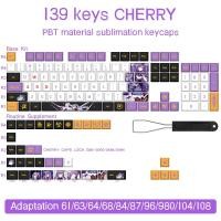 ราคา Genshin Impact Keqing Keycap PBT Personality Cherry Profile keycaps for Mechanical Keyboard 87 Keys 108 KeysMachanical Keyboard Caps DIY (20403752667)