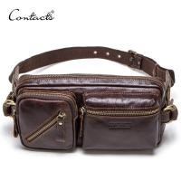 ราคา CONTACTS รองเท้าผู้ชายหนังแท้s กระเป๋าคาดเอวใหม่ขนาดเล็กกระเป๋าคาดเอวคุณภาพสูงชายกระเป๋าคาดเอวสำหรับโทรศัพท์มือถือกระเป๋าคาดอกสำหรับเดินทางสำหรับ Man (5960750460)
