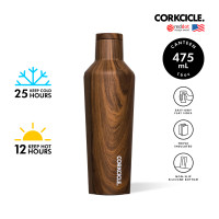 ราคา สินค้าใหม่ CORKCICLE ขวดสแตนเลสสูญญากาศ 3 ชั้น 475ML 16OZ รุ่น CORKCICLE CANTEEN WALNUT WOOD 16OZ (21128702275)