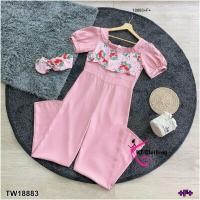 ราคา B18883 Jumpsuit จั้มสูทขายาวแขนพอง อกแต่งลายดอกไม้ ที่คาดผม Jumpsuit จั้มสูทขายาวแขนพอง อกแต่งโทรศัพท์ ที่คาดผม (20304120167)