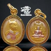 ราคา K212 จี้ เหรียญ รัชกาลที่5 ร 5 เนื้อ 3K หลัง พระพุทธชินราช ขนาด 1 5x2 3 ซม กรอบทองไมครอน (20384742622)