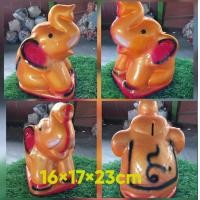 ราคา กระปุกออมสินช้าง ไซค์L ขนาด16 17 23cm ทำจากปูนปลาสเตอร์ สีสันสดใสสวยงาม (20481279222)