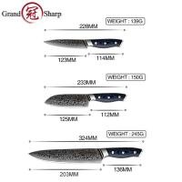 ราคา 100 Real Damascus Steel Kitchen Knife Set 67 Layers AUS 10 Damascus Chef Santoku Boning Utility Damascus Knives Gift พร้อมส่ง ส่งจากร้าน Malcolm Store กรุงเทพฯ (20888964417)