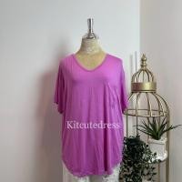 ราคา เสื้อยืดเรย่อนไซส์ใหญ่ BigSize KIT033 อก 44 ใส่พอดีตัว อก45 48 รัดรูป นุ่มเด้งใส่สบาย คอวี มีเก็บเงินปลายทาง (20682102474)