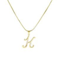 ราคา สร้อยคอตัวอักษรทองคำ17กม 18K สำหรับผู้หญิงเครื่องประดับโชคเกอร์ลดอาการแพ้ในเพชรสังเคราะห์ (20682550656)