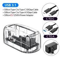 ราคา ORICO โปร่งใส3 5 HDD Docking Station SATA To USB 3 1 Type C ถึง Type C 10Gbps ฮาร์ดไดรฟ์ภายนอก Docking Station 12V2A (16460045454)