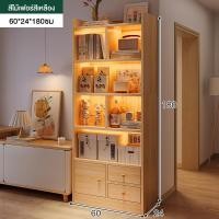 ราคา ตู้โชว์เก็บของ 180cm ชั้นหนังสือ ชั้นวางของ Bookshelf ชั้นไม้ ชั้นวางของอเนกประสงค์ ตู้โชว์ ห้องนั่งเล่นห้องทำงานเรียบง่าย (20936347277)