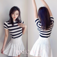 ราคา JaneCoco เสื้อยืดแขนสั้น คอกลม เสื้อยืดแขนสั้นผู้หญิง ลายแถบสไตส์แฟชั่นวินเท พร้อมส่ง (20744901362)