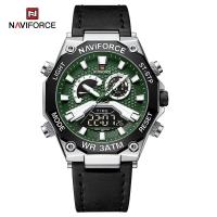 ราคา Naviforce นาฬิกาข้อมือแนวโน้มแฟชั่นสำหรับผู้ชาย นาฬิกาสายหนังแท้ดิจิทัลอนาล็อกหน้าจอ LCD แบบลำลองสำหรับผู้ชายนาฬิกาควอตซ์สำหรับผู้ชาย (21171155289)