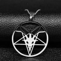 ราคา Baphomet เครื่องรางของขลังขนาดใหญ่ kalung Baja Tahan karat รูปดาวห้าแฉกแนวกอธิคสำหรับผู้ชายเครื่องรางของซาตานแพะอัญมณีลูซิเฟอร์ (21170438610)
