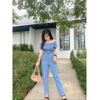 ราคา จั้มสูทยีนส์ขายาว แขนพองจั้ม สไตล์เกาหลี (18562403056)