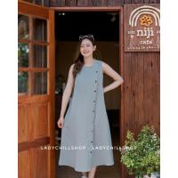 ราคา Muji Dress เดรสแขนกุดเแต่ง แบบใส่งานขายจริง งานตัดLadychillshop (19343521409)