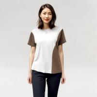 ราคา Closet Crush Basic two tone T shirt Brown and White เสื้อยืดเบสิคสีทูโทน (21108269956)