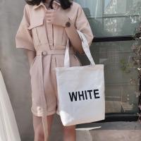 ราคา พร้อมส่ง ถูกสุด มี 4 สี กระเป๋าผ้าแคนวาส สีพื้น ตัวอักษรสี มีซิป ผ้าหนา กระเป๋าผ้า สไตล์เกาหลี (20684509498)