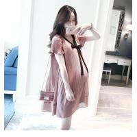 ราคา ชุดคลุมท้องแฟชั่น ผ้าชีฟองนิ่ม มีซับใน อัดพลีทสีสวย พร้อมส่ง (19554155285)