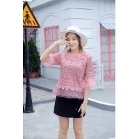 ราคา เสื้อลูกไม้ชายผ้าแก้ว เสื้อลูกไม้แขนผ้าแก้ว เสื้อลูกไม้ระบายผ้าแก้ว เสื้อลูกไม้แขนสามส่วน ผ้าลูกไม้ ลูกไม้อิตาลี ชุดออกงาน A98 1 (4115718447)