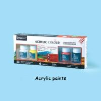ราคา Rex TT สีอะคริลิค กันน้ำ Watercolor acrylic gouache glass textile advertising pigment set box 25 มล painted graffiti paint 6 สี จำนวน 1 กล่อง (19559517751)