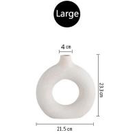 ราคา แจกันเซรามิคสีขาวผ้า Pampas ผิวด้านทรงกลมกลวงแบบนอร์ดิกมินิมอลลิสต์ตกแต่งสไตล์โบฮีเมียนสำหรับงานแต่งงานโต๊ะรับประทานอาหารปาร์ตี้ (21171142986)