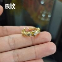 ราคา TOP Chromes Hearts 925 sterling silver 925 sterling silver gold golden cross open adjustable ring with diamond band (20336857117)