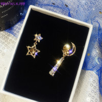 ราคา XTWLKJ ต่างหูแฟชั่นห้อยคริสตัลรูปดาวพระจันทร์แบบไม่สมมาตรต่างหูเครื่องประดับของขวัญ (20351969844)