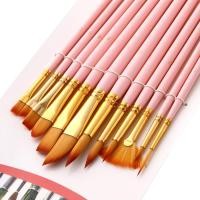 ราคา Terylin 12Pcsสีน้ำสีน้ำทึบภาพวาดแปรงไม้ไนลอนปากกาอุปกรณ์ศิลปะ (6153152241)