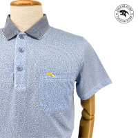 ราคา Jaguar เสื้อยืดโปโล ผู้ชาย แขนสั้น ผ้าพิมพ์ลาย สีฟ้า JAY 1440 BU (20849169686)