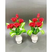 ราคา แจกันดอกบัว ดอกบัวบูชาพระ ดอกบัว แจกันดอกกุหลาบแดง ราคาต่อคู่ ถวายพระ ท้าวเวสสุวรรณ ขนาดใหญ่ (14027458157)