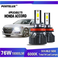 ราคา Postelux SpecialDedicatedfor Honda Accord ด้านหน้าไฟหน้ารถมอเตอร์ไซค์แบบ LED หลอดไฟแปลงชุด9006 H11 H4 10000LM ไฟหน้า Super Bright (7504809361)