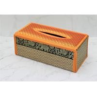 ราคา กล่องใส่ทิชชู่ เสื่อกก ผ้าไหม ลายไทย ลายช้าง แบบมีทรง Reed Tissue Box (19472478950)