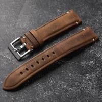 ราคา สายนาฬิกาหนังเครซีฮอร์สวินเทจ18 19 20 21 22มม สร้อยข้อมือผู้ชายสีน้ำตาลสร้อยข้อมือหนังวัวชั้นหนึ่งสไตล์วินเทจ (19500163954)