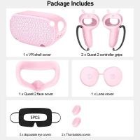 ราคา เคสฝาครอบป้องกันซิลิโคนสำหรับชุดหูฟัง Oculus Quest 2 VR แผ่นปิดตาที่จับฝาครอบปุ่มจับอุปกรณ์เสริม VR (21170400450)