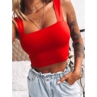ราคา เสื้อครอปแขนกุดคอเหลี่ยมสำหรับฤดูร้อนเสื้อยืดสีขาวลำลองสีดำเปิดไหล่เสื้อกล้ามเว้าหลังเซ็กซี่ (21170829009)