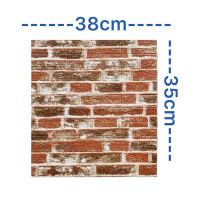 ราคา วอลเปเปอร์ผนัง3d วอลเปเปอร์ติดผนัง 3 มิติ ขนาด 38X35cm ลายกำแพงอิฐ มีกาวในตัว สติ๊กเกอร์ติดผนัง3D ตกแต่งห้อง 3D Wallpaper (16890912754)